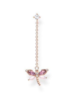 Thomas Sabo Ohrstecker - Libelle mit Steine - H2187-321-7 750 Gold, 925 Silber vergoldet, Zirkonia roségold