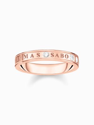 Thomas Sabo Ring - 54 925 Silber vergoldet, Zirkonia roségold