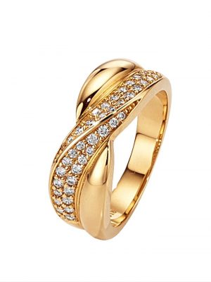 Damenring mit lupenreinen Brillanten 0,40 ct. in Gelbgold 750 Diemer Gelbgold