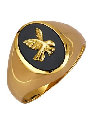 Herrenring mit Onyx-Formstein in Gelbgold 585 Diemer Gelbgold