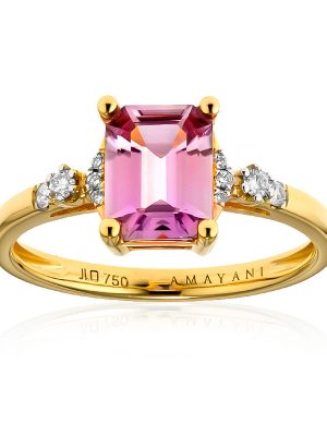 Pinkfarbener Diaspor-Goldring (AMAYANI)