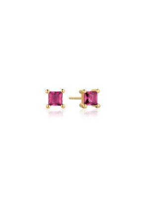 SIF Jakobs Ohrstecker - ELLERA - SJ-E42277-PKCZ-YG 925 Silber vergoldet, Zirkonia pink