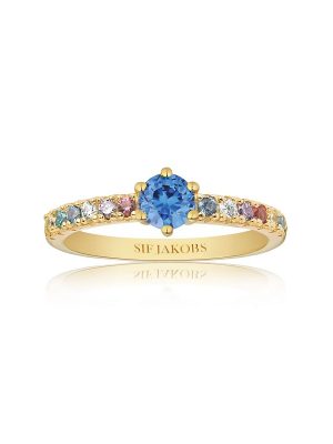 SIF Jakobs Ring - 52 925 Silber vergoldet, Zirkonia gold