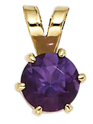 SIGO Anhänger 585 Gold Gelbgold 1 Amethyst lila violett Goldanhänger