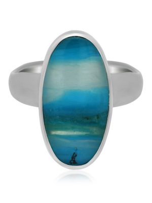 Blauer Atacama-Opal-Silberring