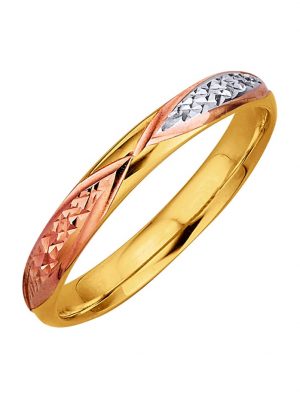 Damenring in Gelbgold 375 Tricolor