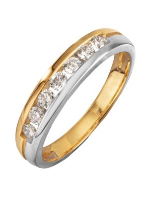 Damenring mit Brillanten in Gelbgold 585 Diemer Bicolor