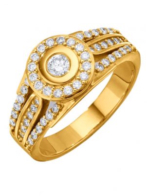 Damenring mit Brillanten zus. ca. 0,60 ct. in Gelbgold 585 Diemer Gelbgold