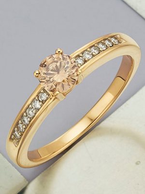 Damenring mit Brillanten zus. ca. 0,60 ct. in Gelbgold 585 Diemer Gelbgold