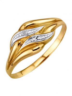 Damenring mit Diamant in Gelbgold 375 Gelbgold