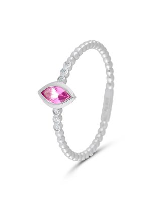 Maja Emulto Ring - 50 925 Silber, Zirkonia pink