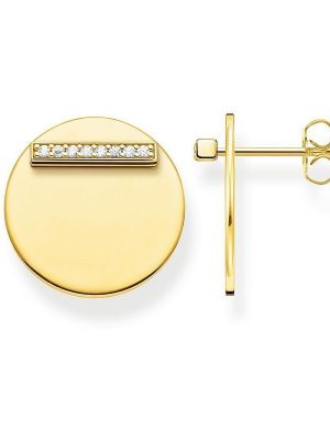 Thomas Sabo Ohrstecker - Together Coin - H2096-414-14 925 Silber vergoldet, Zirkonia gold