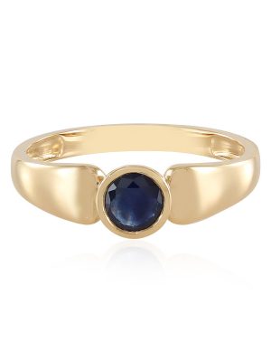 Blauer Saphir-Goldring