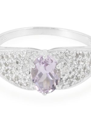 Lavendel-Amethyst-Silberring