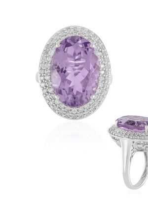 Lavendel-Amethyst-Silberring