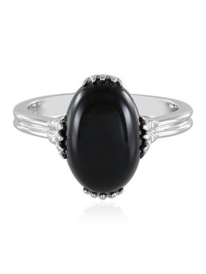 Schwarzer Onyx-Silberring