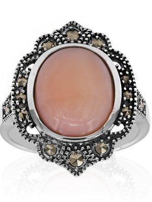 Pinkfarbener Opal-Silberring (Annette classic)