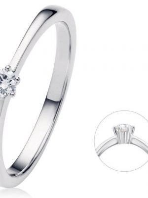 ONE ELEMENT Diamantring 0,10 ct Diamant Brillant Ring aus 950 Platin, Damen Platin Schmuck