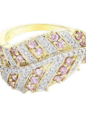 Pinkfarbener Saphir-Goldring (Annette)