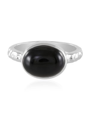 Schwarzer Onyx-Silberring