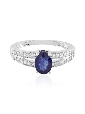 Blauer Madagaskar-Saphir-Goldring