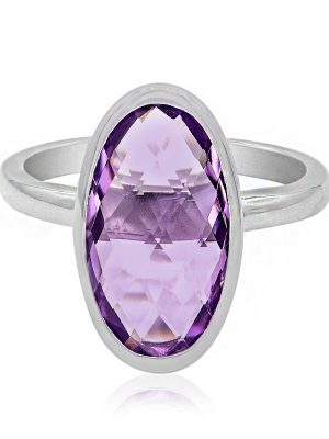 Lavendel-Amethyst-Silberring (MONOSONO COLLECTION)