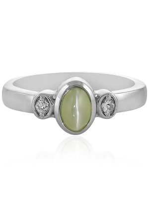 Chrysoberyll-Katzenauge-Silberring