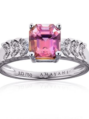 Pinkfarbener Diaspor-Goldring (AMAYANI)