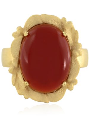 Roter Onyx-Silberring