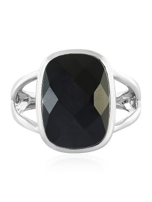 Schwarzer Onyx-Silberring