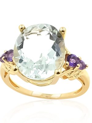 Grüner Amethyst-Goldring