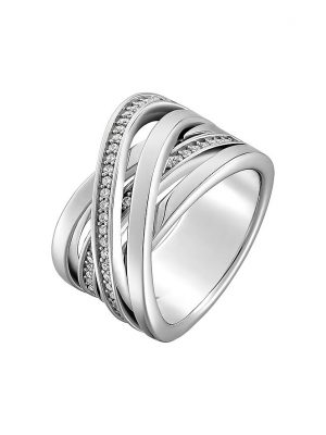 JETTE Damenring WRAPPED 87356329 925er Silber rhodiniert