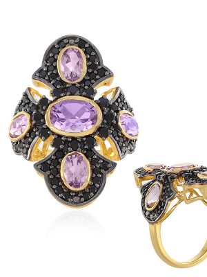 Lavendel-Amethyst-Silberring