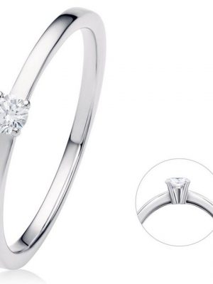 ONE ELEMENT Diamantring 0.1 ct Diamant Brillant Ring aus 950 Platin, Damen Platin Schmuck