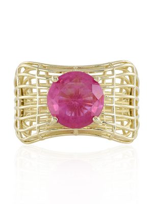 Pinkfarbener Madagaskar-Saphir-Goldring (Ornaments by de Melo)