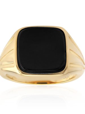 Schwarzer Onyx-Silberring