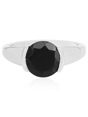 Schwarzer Onyx-Silberring