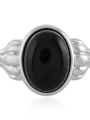 Schwarzer Onyx-Silberring