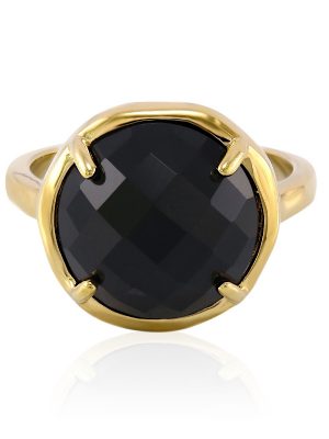 Schwarzer Onyx-Silberring